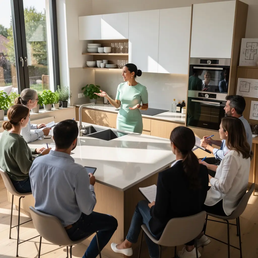 Színelmélet bemutatása, különböző színkombinációkkal a falakon.